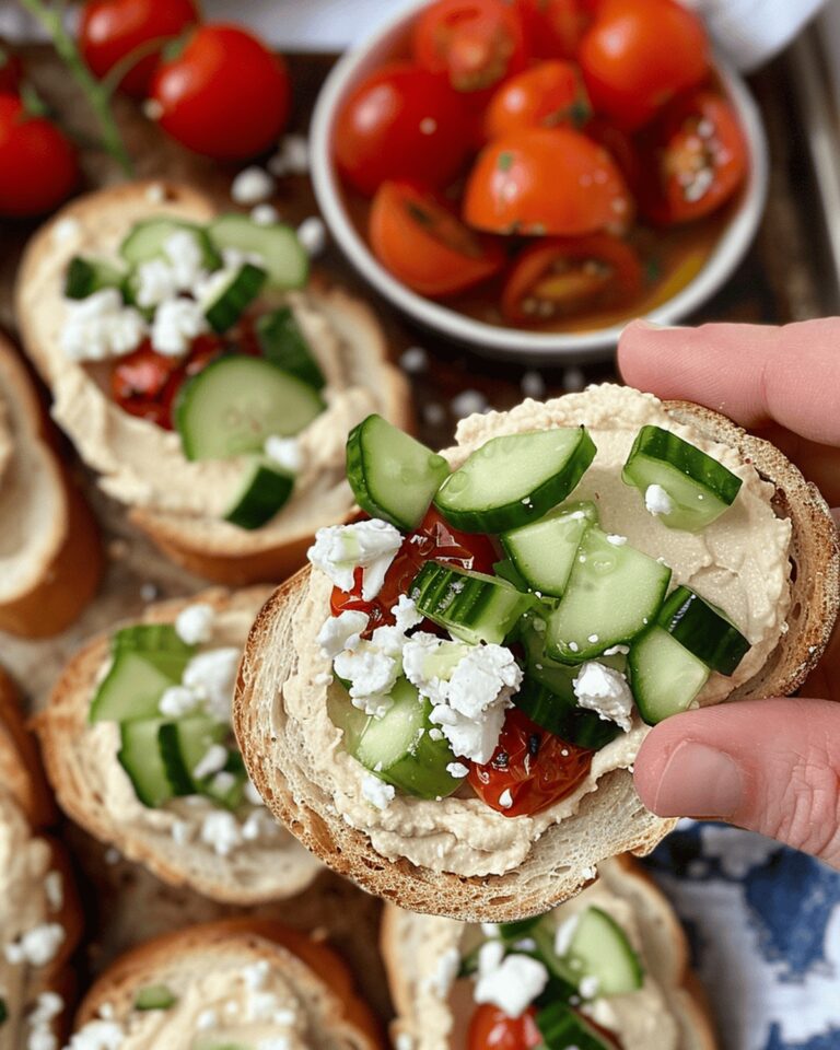 Mediterranean Hummus Crostini Recipe
