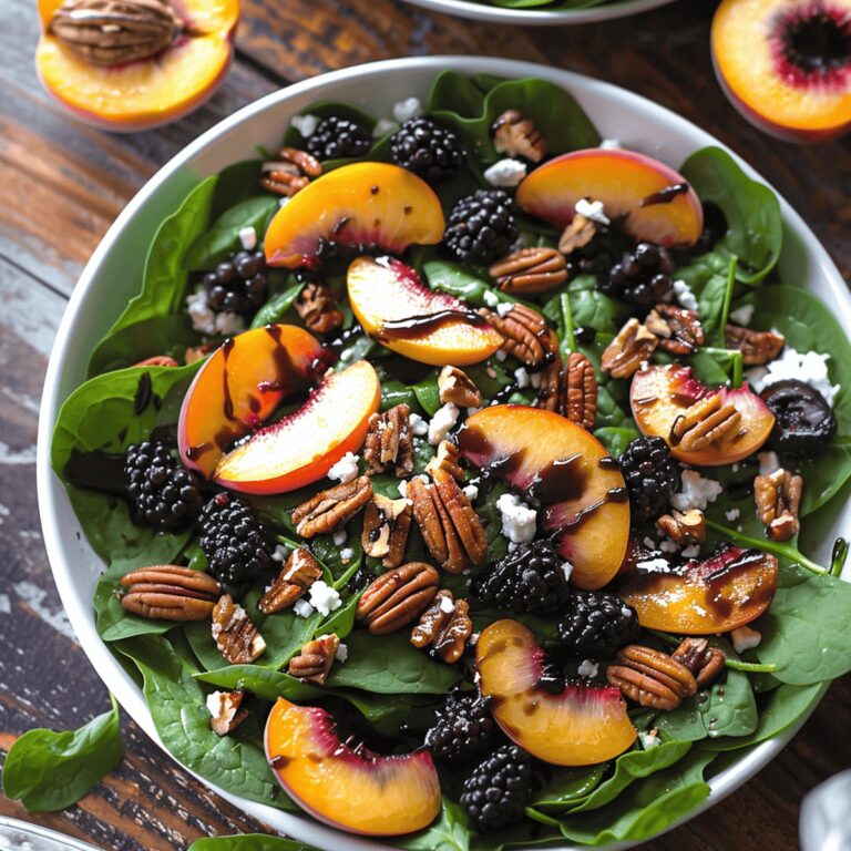 Vibrant Peach Spinach Salad Recipe