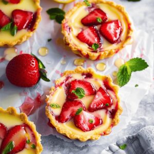 Strawberry Honey Custard Tarts With Lemon Curd Recipe