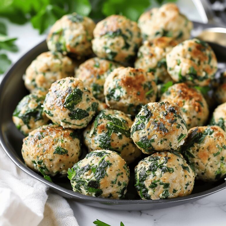 Spinach Feta Chicken Meatballs Recipe