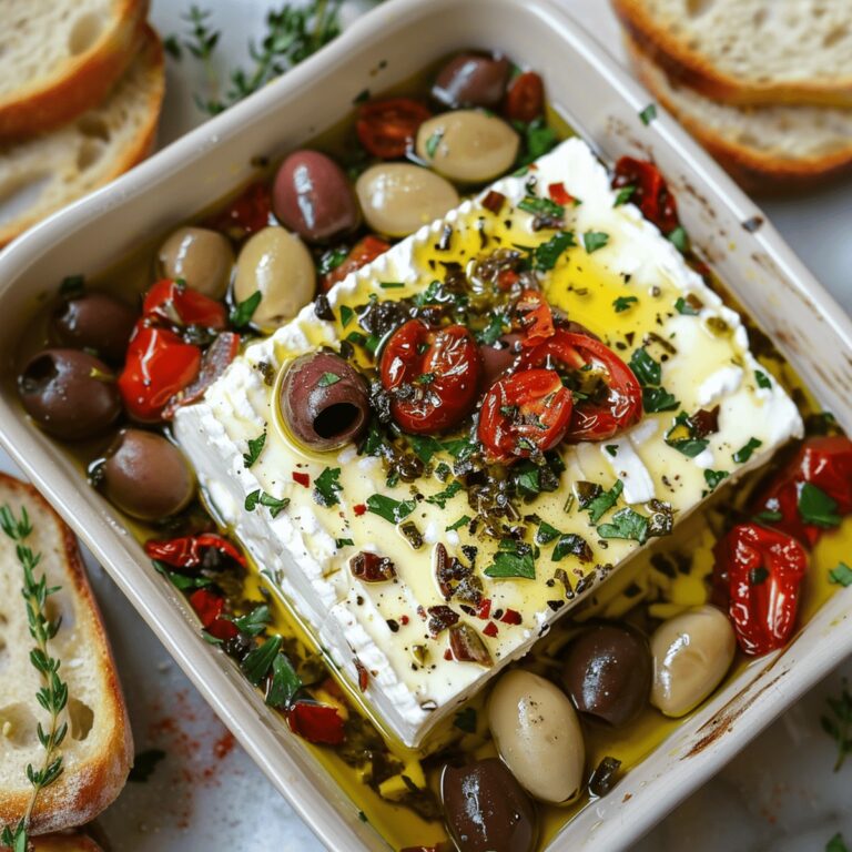 Baked Feta With Olives & Sun-Dried Tomatoes Recipe
