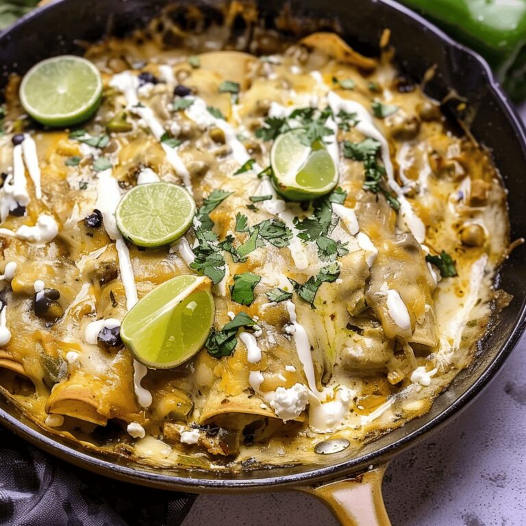 Skillet Green Chile Chicken Enchiladas Recipe