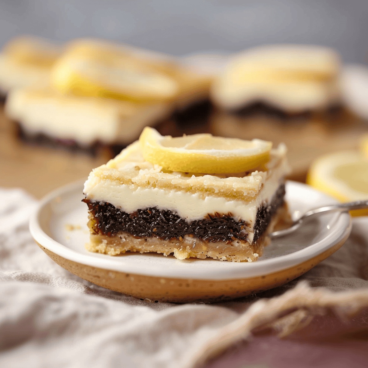 Tangy Lemon Fig Cheesecake Bars Recipe