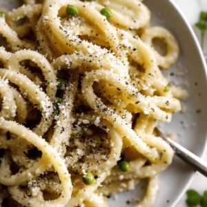 Peas & Cheese Bucatini Recipe