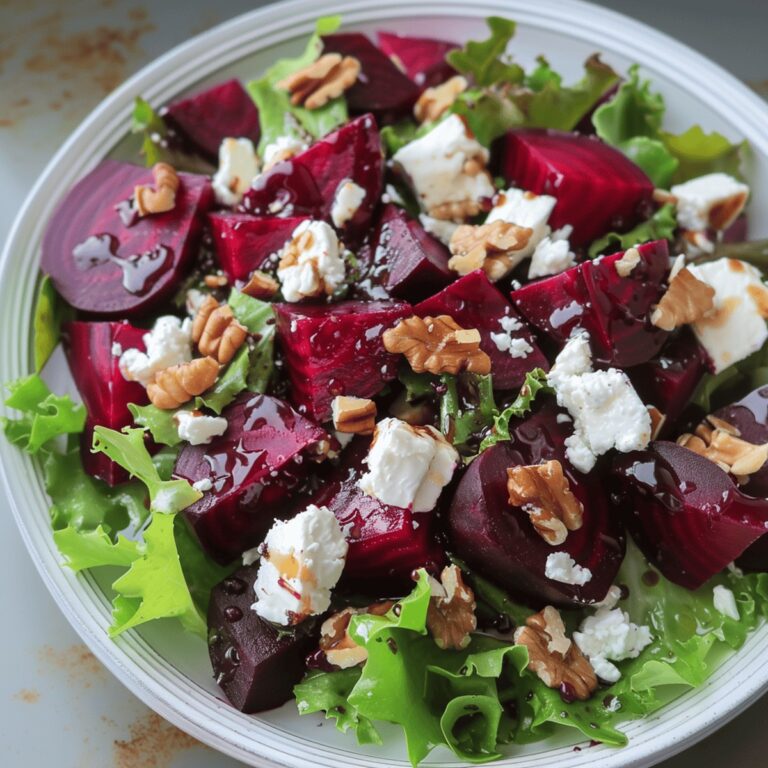 Roasted Beet Salad With Goat Cheese, Walnuts & Honey-Dijon Vinaigrette Recipe