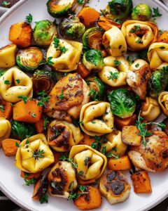 Rustic Autumn Chicken And Tortellini With Roasted Vegetables Recipe