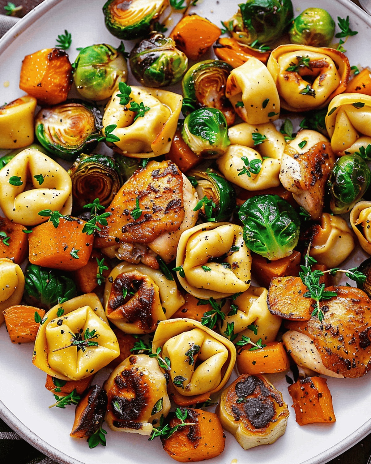 Rustic Autumn Chicken And Tortellini With Roasted Vegetables Recipe