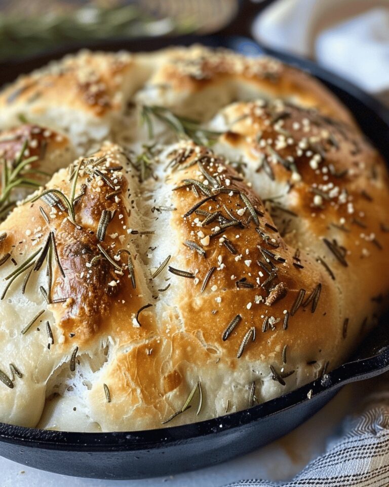 Garlic Rosemary Artisan Skillet Bread Recipe