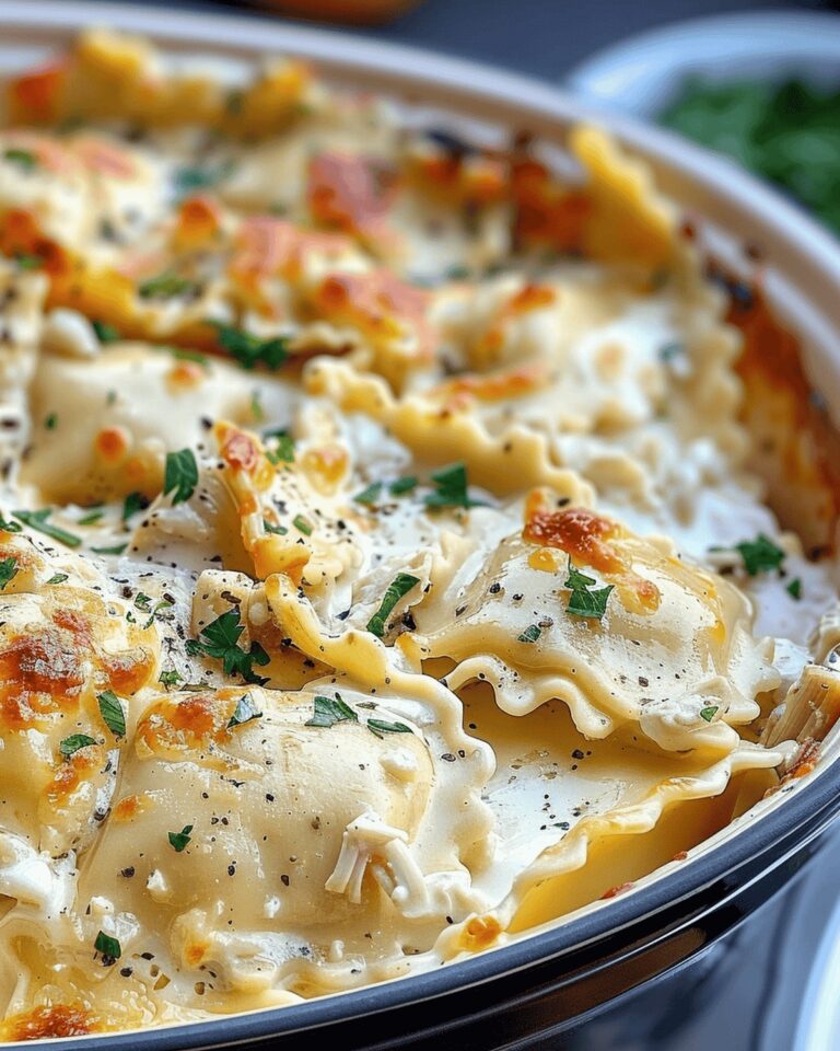 Cheesy Chicken Alfredo Ravioli Lasagna Recipe