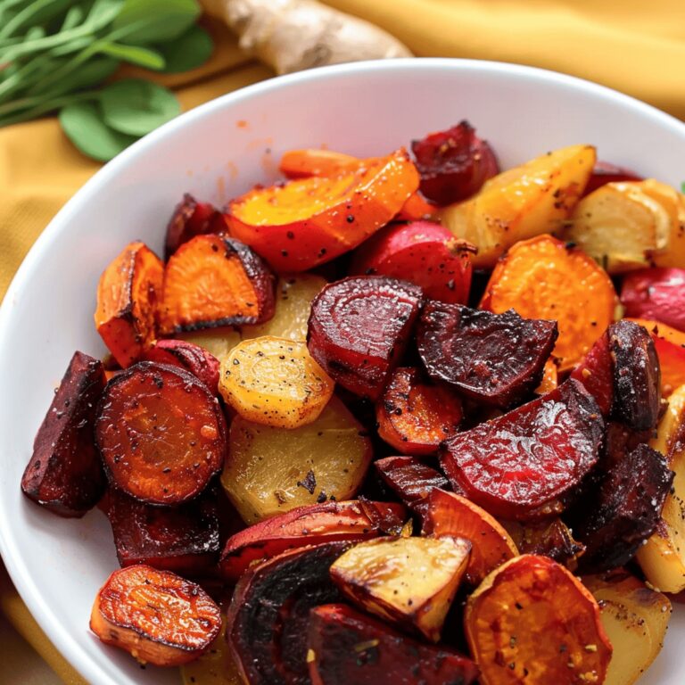 Vibrant Orange Ginger Roasted Root Vegetables Recipe