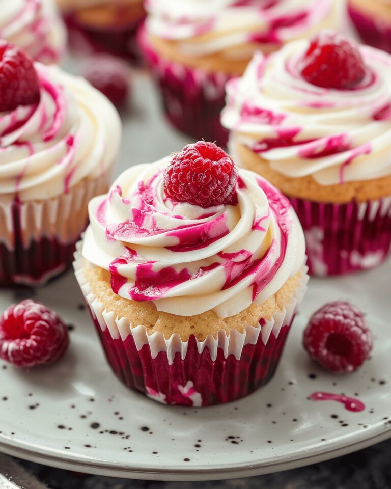 Velvety Raspberry Swirl Cupcakes Recipe