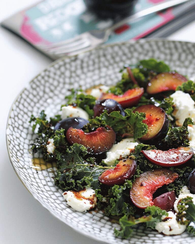Vibrant Kale, Plum, and Ricotta Salad Recipe