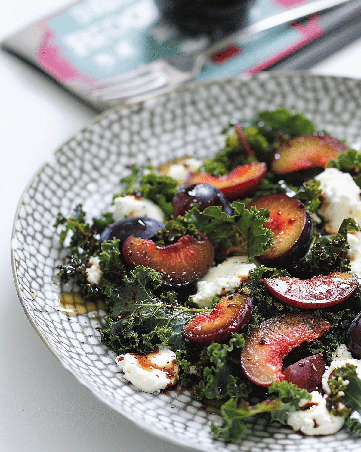 Vibrant Kale, Plum, and Ricotta Salad Recipe