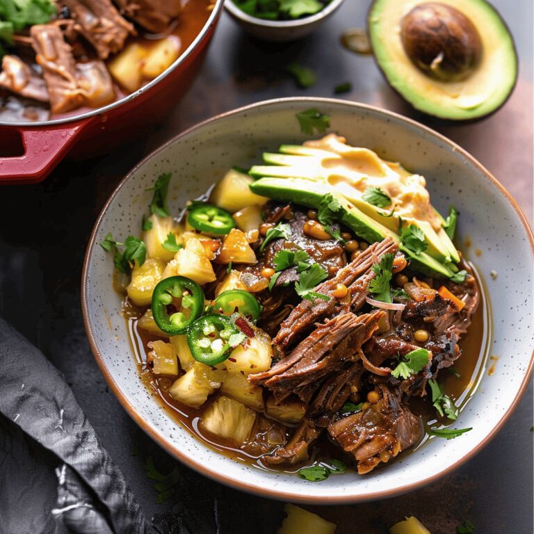 Crockpot Chipotle Pineapple Pot Roast Bowls Recipe