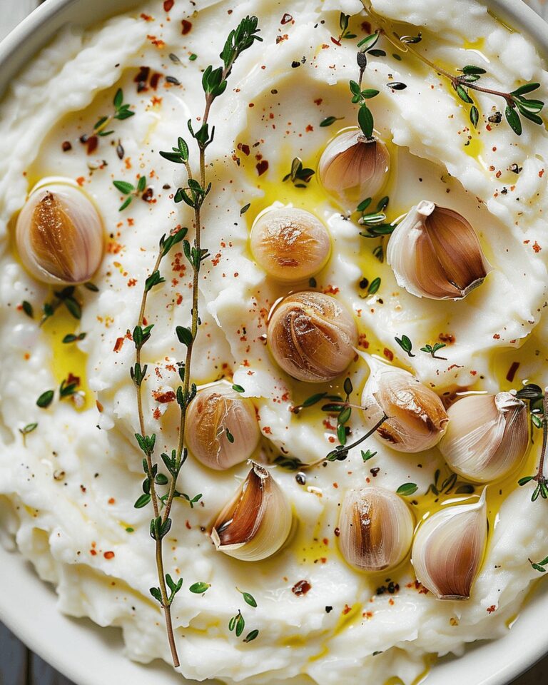 Silky Garlic Thyme Mashed Potatoes Recipe