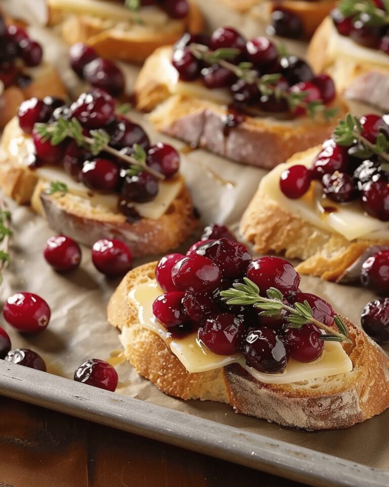 Crostini With Creamy Brie And Sweet-Tart Balsamic Cranberries Recipe