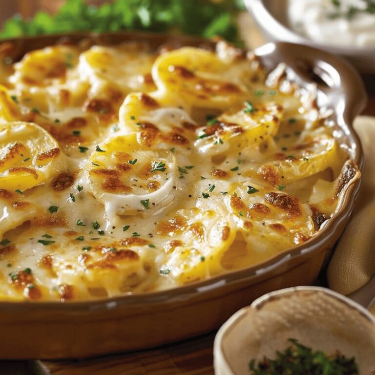 Cheesy Garlic Scalloped Potatoes Recipe