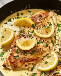 Silky Lemon Garlic Skillet Chicken Recipe