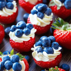 Patriotic Cheesecake Strawberries Recipe
