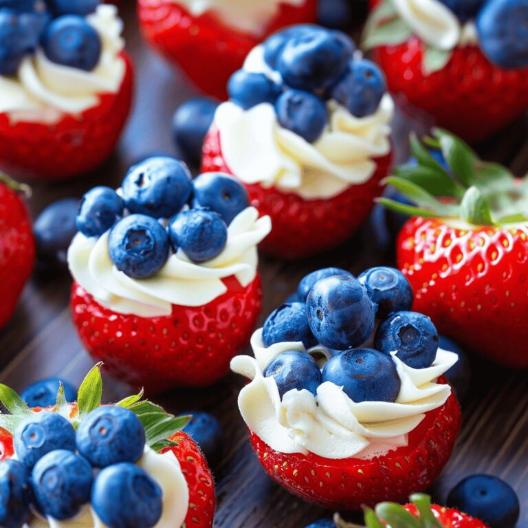 Patriotic Cheesecake Strawberries Recipe