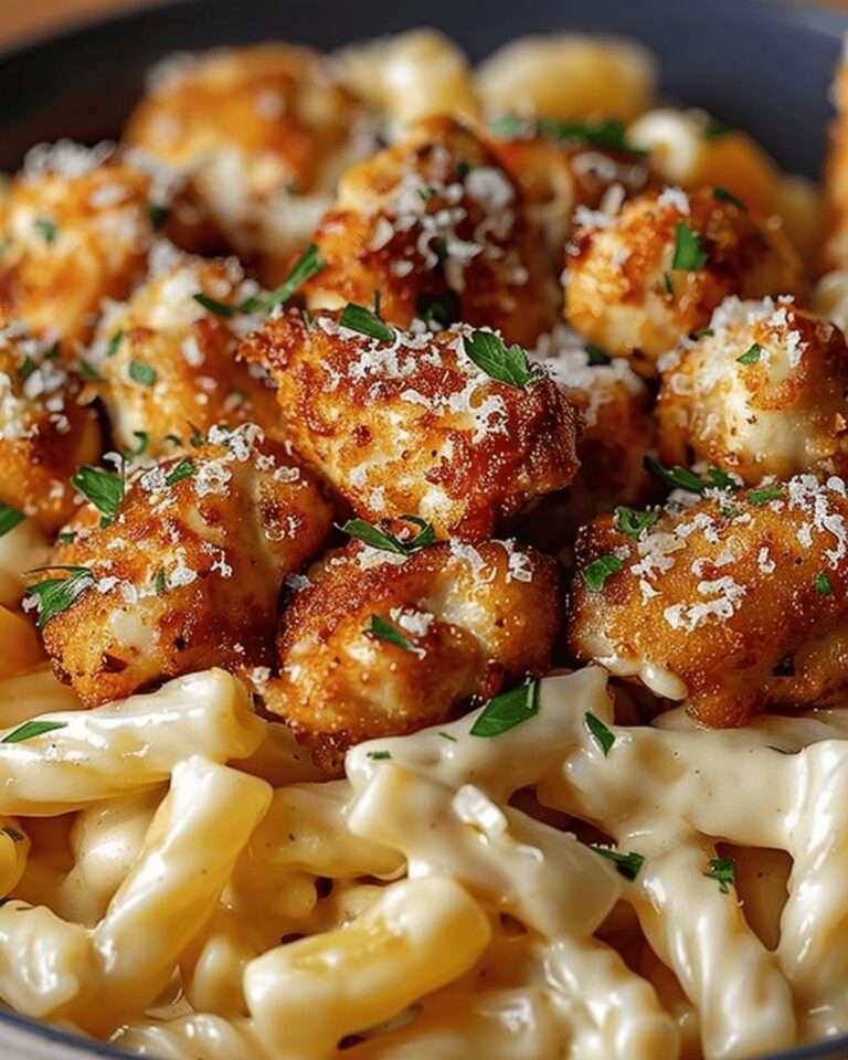 Garlic Butter Chicken Bites With Creamy Parmesan Pasta Remix Recipe