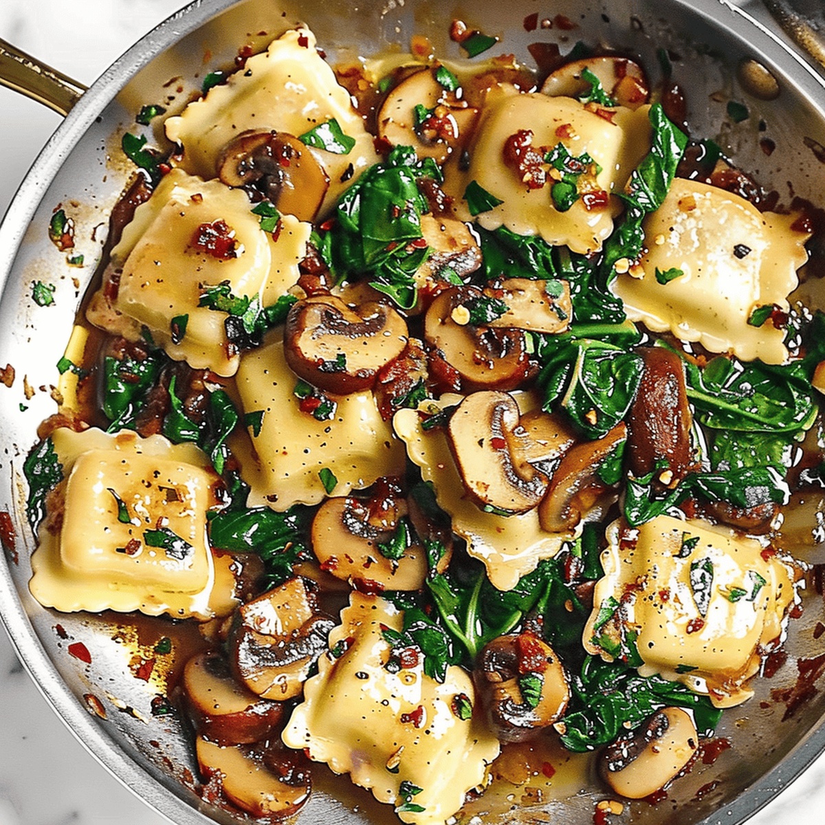 Mushroom Ravioli With Spinach Recipe