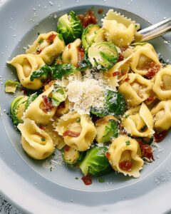 Hearty Tortelloni with Pancetta and Brussels Sprouts Recipe