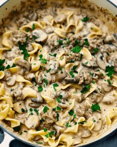 Hearty One Pot Ground Beef Stroganoff Recipe