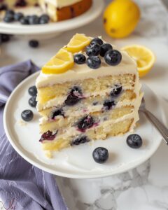 Vibrant Lemon Blueberry Cake Recipe