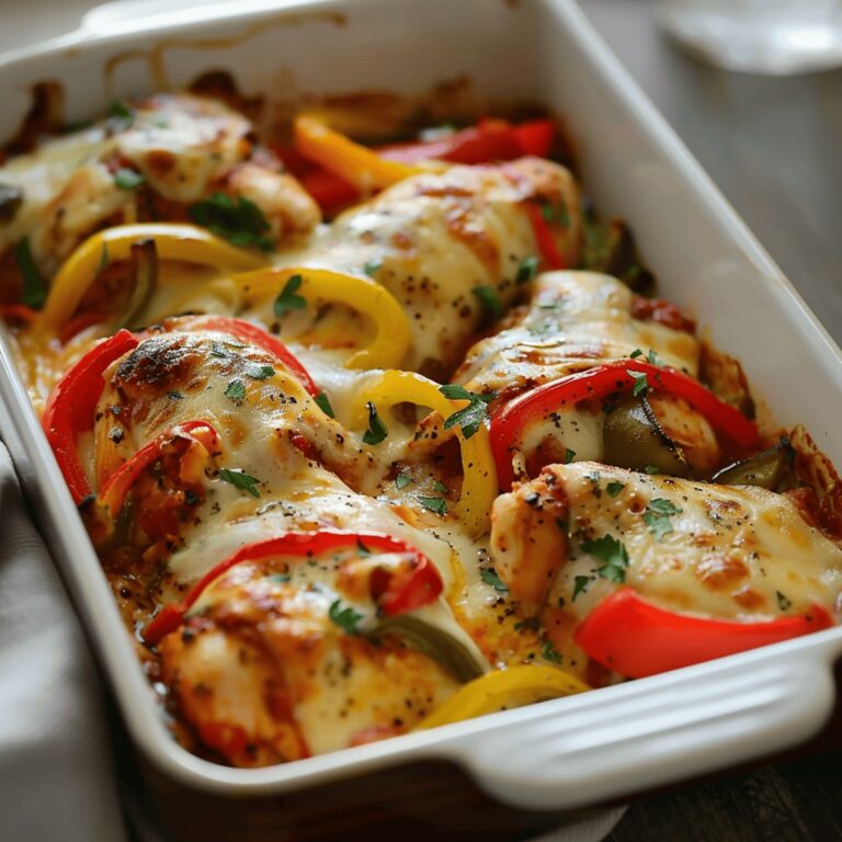 Spicy Monterey Jack Chicken And Peppers Bake Recipe