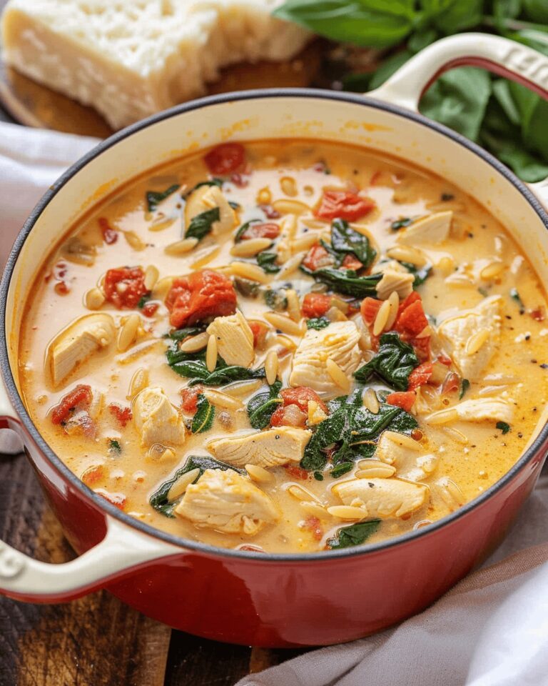 Creamy Chicken Basil Orzo Soup Recipe