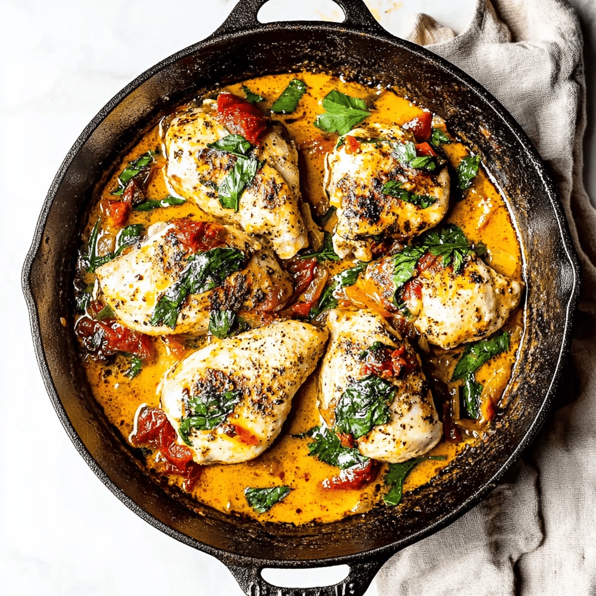 Sizzling Sun-Dried Tomato Chicken Skillet Recipe