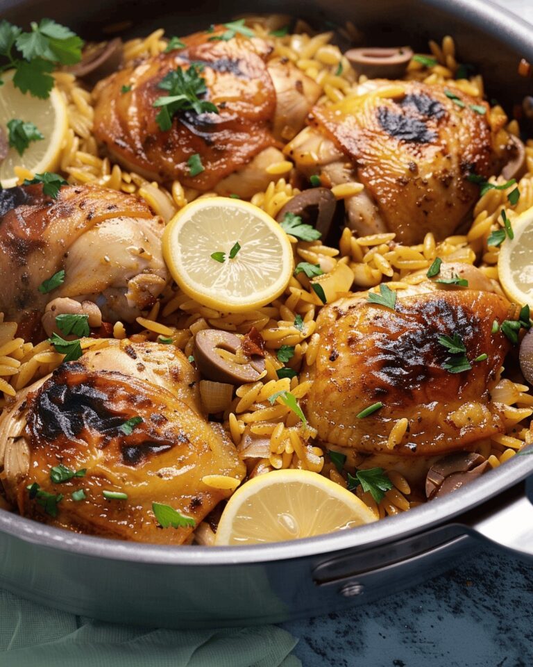Sizzling Moroccan Lemon Chicken with Orzo Recipe