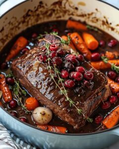 Slow-Cooked Beef Roast With Cranberry Balsamic Sauce Recipe