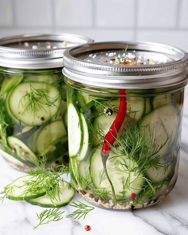 Tangy Garlic Dill Refrigerator Pickles Recipe