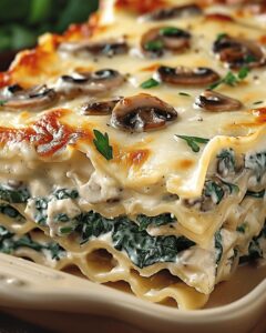 Creamy Spinach & Mushroom Lasagna Delight Recipe