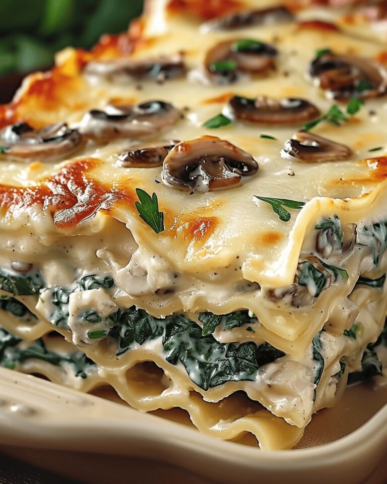 Creamy Spinach & Mushroom Lasagna Delight Recipe