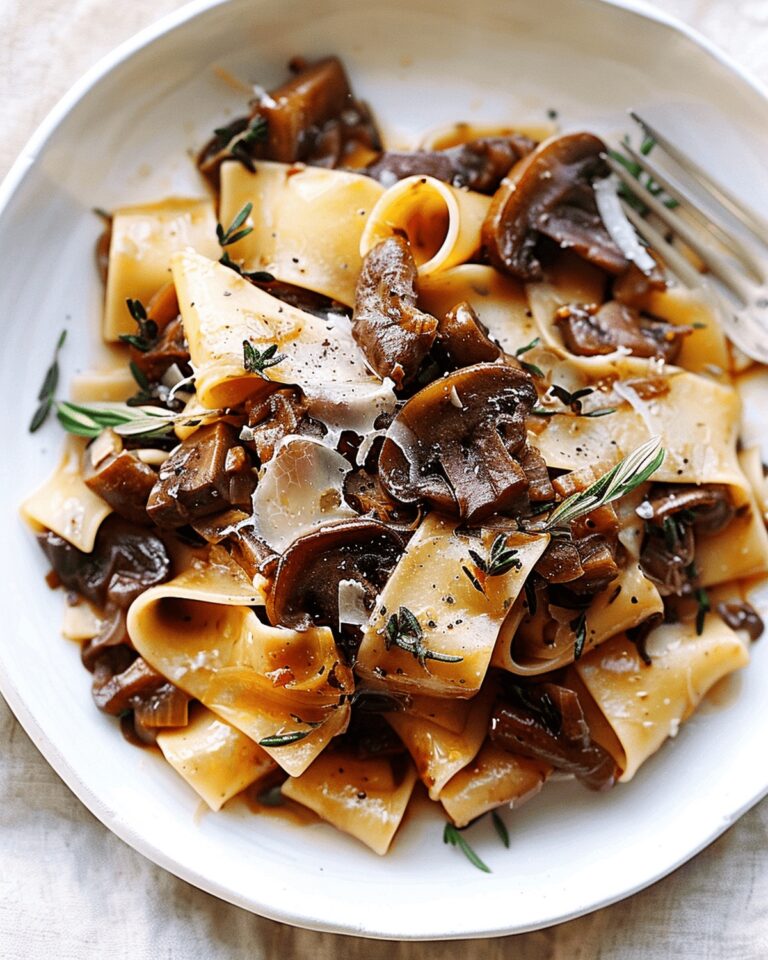 Hearty Pappardelle Pasta with Portobello Mushroom Ragu Recipe