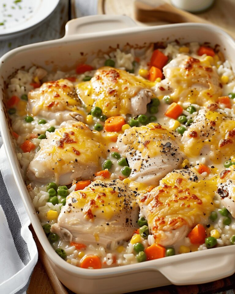 Creamy Chicken And Veggie Rice Bake Recipe