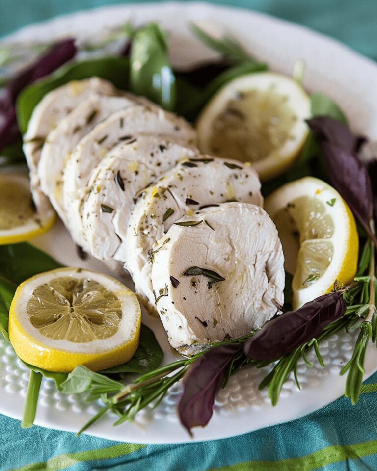 Succulent Lemon Herb Poached Chicken Recipe