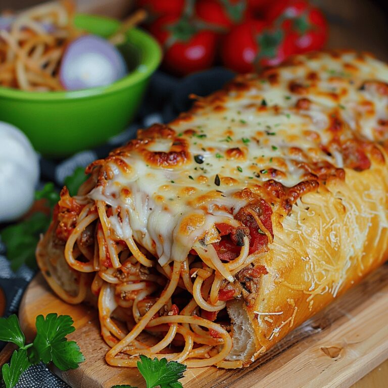 Garlic Bread Spaghetti Boat Recipe
