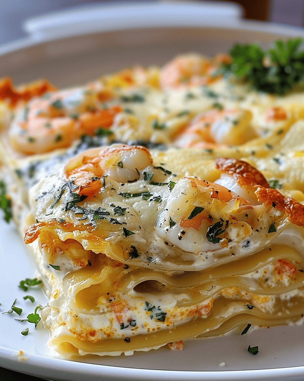 Garlic Butter Shrimp Scampi Lasagna Bake Recipe
