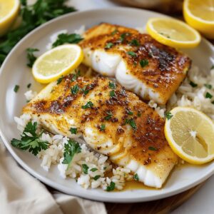 Golden Seared Cod With Herb Butter Sauce Recipe