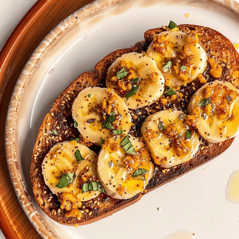 Crispy Honey Banana Tahini Toast Recipe