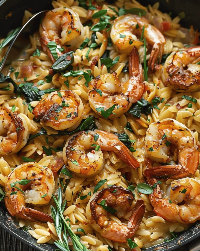 Succulent Shrimp and Orzo with Spinach and Artichokes Recipe