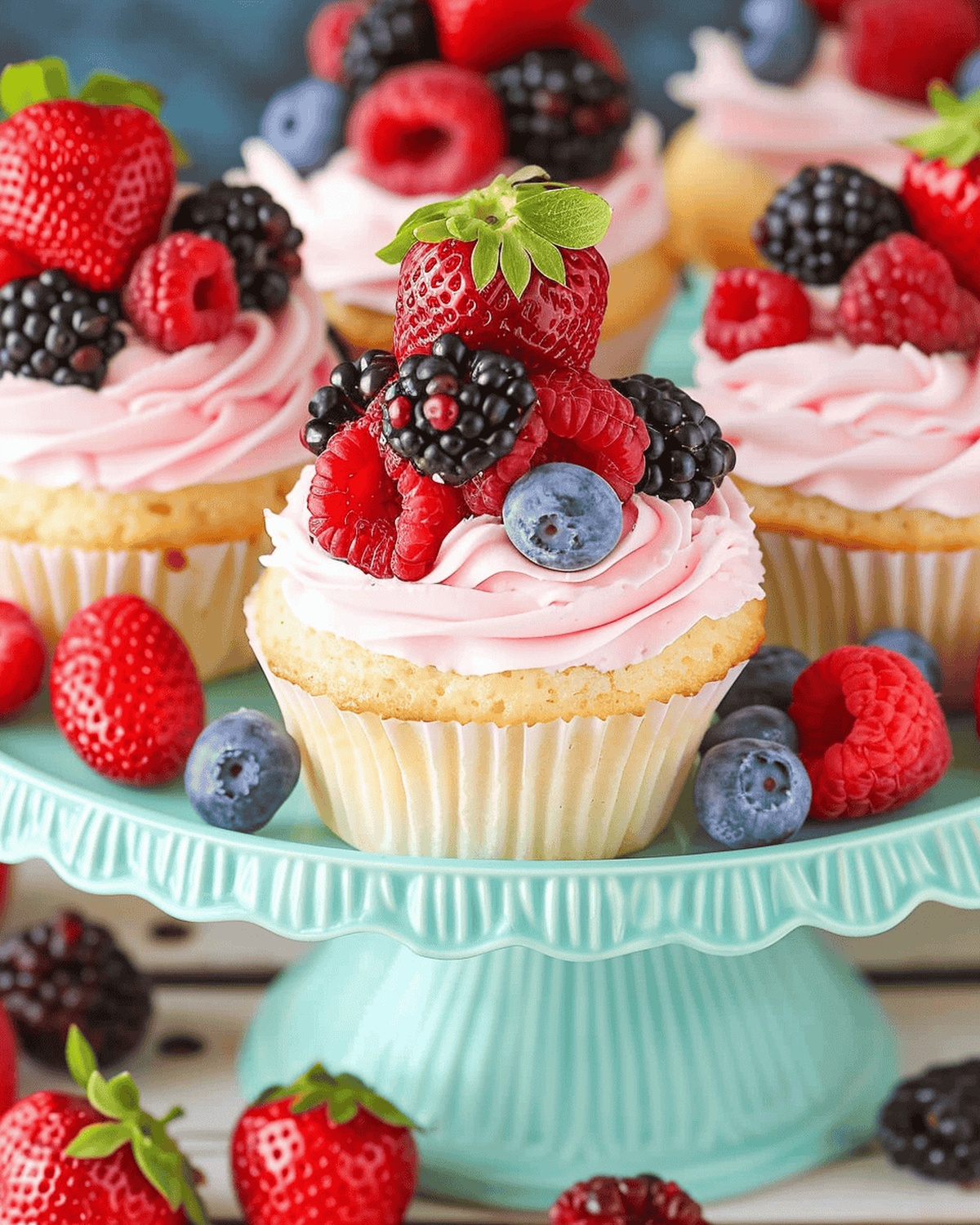 Luscious Berries and Cream Cupcakes Recipe