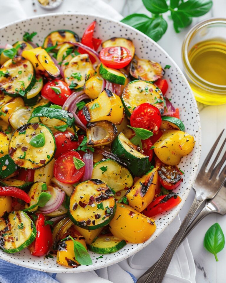 Vibrant Garlicky Grilled Veggie Salad Recipe