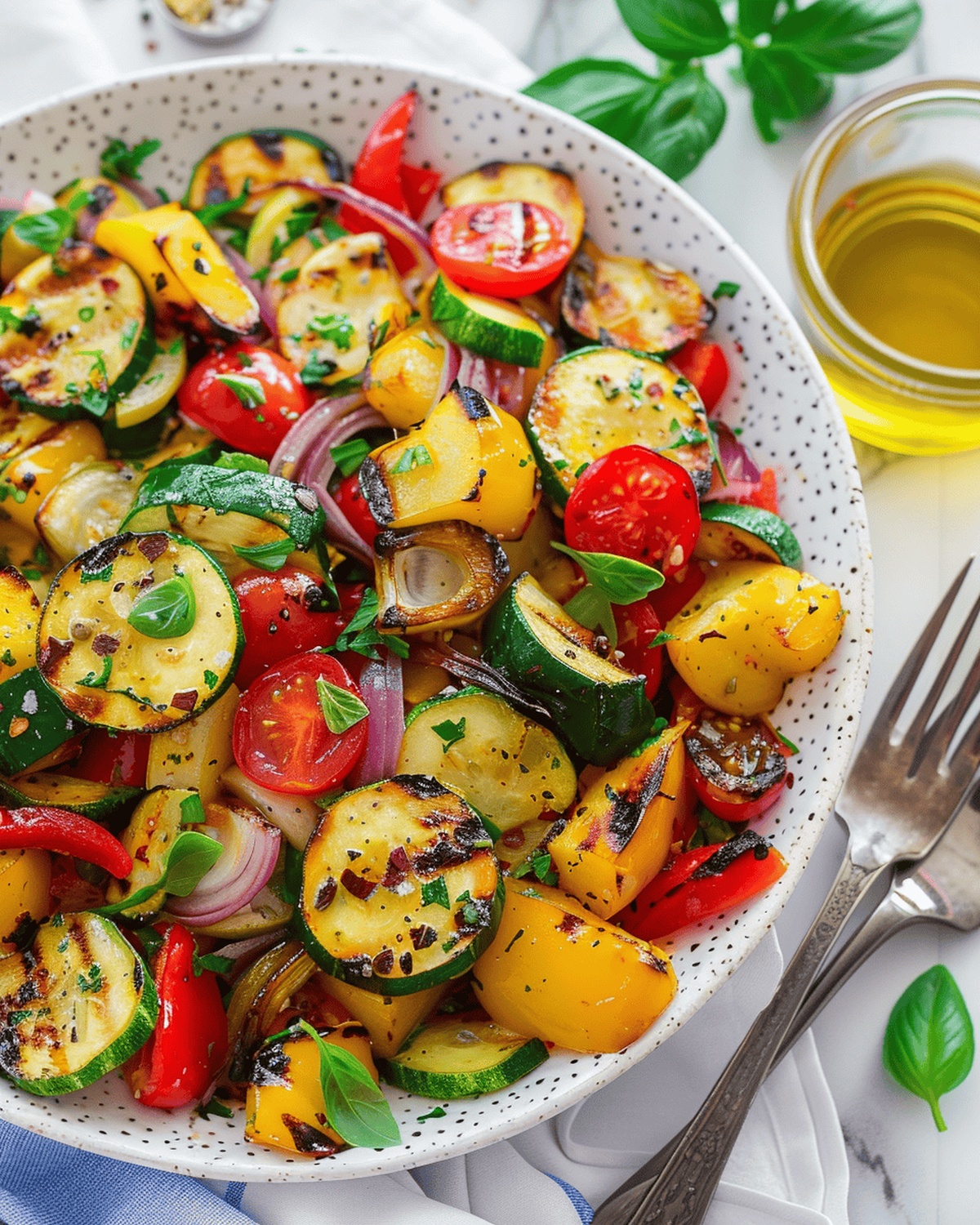 Vibrant Garlicky Grilled Veggie Salad Recipe