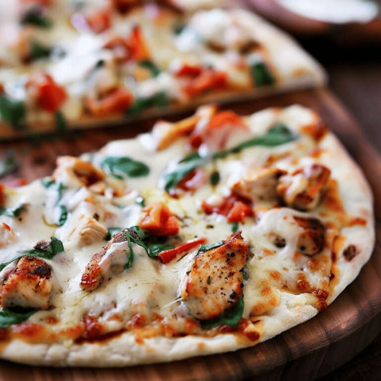Tuscan Garlic Chicken Pita Pizza Recipe