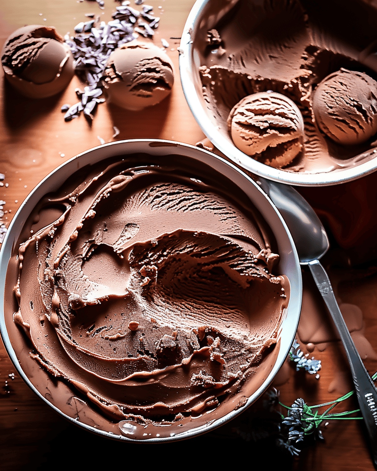 Silky Eggless Chocolate Ice Cream Recipe